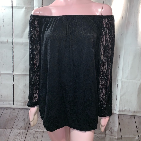 Lane Bryant 18/20 Black Lace Blouse - Picture 1 of 7